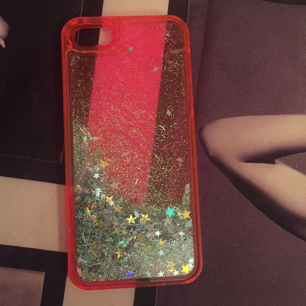 Hot pink glitter iPhone 5 case
